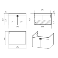 Сахара - 60 Тумба прямая подвесная белая