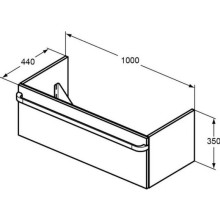 Тумба светло-коричневый глянец 100 см 1 ящик Ideal Standard Tonic II R4304FC