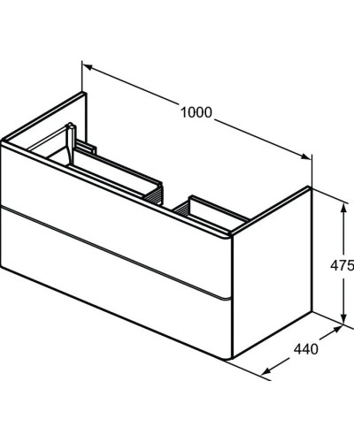 Тумба орех 100 см 2 ящика Ideal Standard SoftMood T7802S6