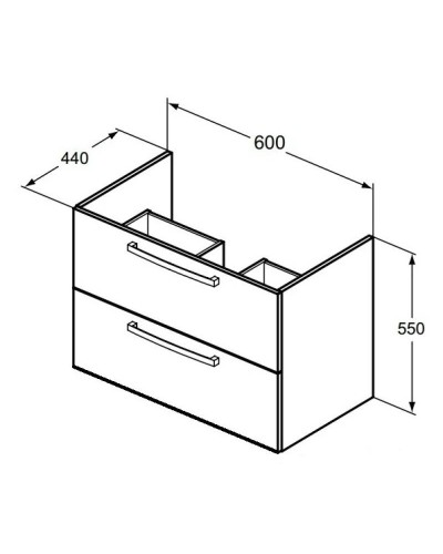 Тумба белый глянец 60 см 2 ящика Ideal Standard Tempo E3240WG