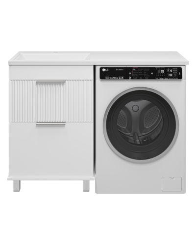 ENFIDA - 60 Тумба напольная 2 ящ. под стир. машину, белая мат. эмаль (Энфида)