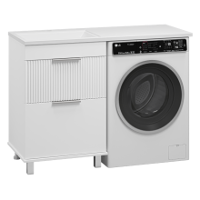 ENFIDA - 60 Тумба напольная 2 ящ. под стир. машину, белая мат. эмаль (Энфида)