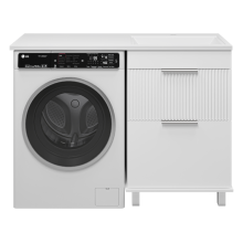 ENFIDA - 60 Тумба напольная 2 ящ. под стир. машину, белая мат. эмаль (Энфида)