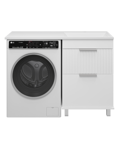 ENFIDA - 60 Тумба напольная 2 ящ. под стир. машину, белая мат. эмаль (Энфида)