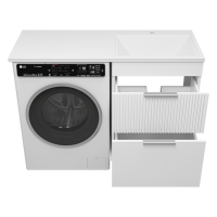 ENFIDA - 60 Тумба напольная 2 ящ. под стир. машину, белая мат. эмаль (Энфида)