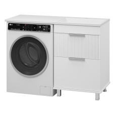 ENFIDA - 60 Тумба напольная 2 ящ. под стир. машину, белая мат. эмаль (Энфида)