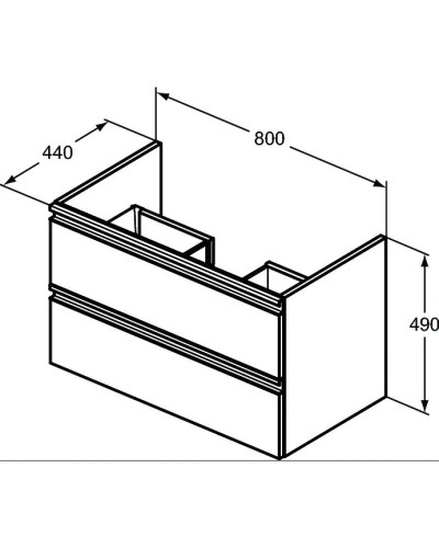 Тумба белый матовый 80 см 2 ящика Ideal Standard Tesi T0051OV