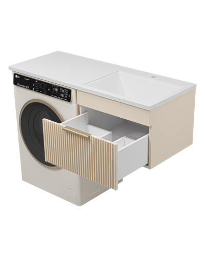 ENFIDA - 60 Тумба подвесная 1 ящ. под стир. машину, бежевая мат. эмаль (Энфида)