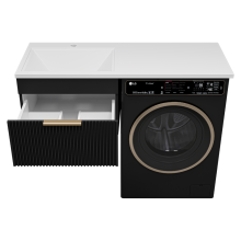 ENFIDA - 60 Тумба подвесная 1 ящ. под стир. машину, черная мат. эмаль (Энфида)