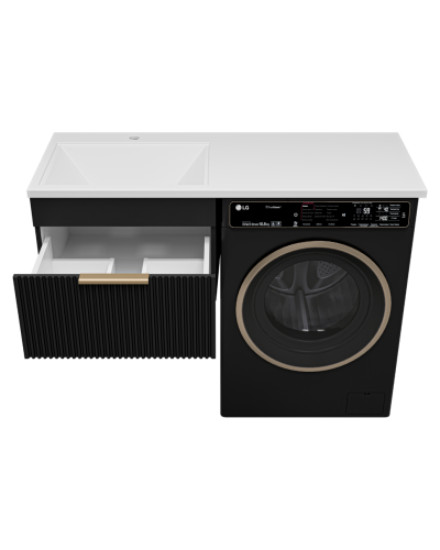 ENFIDA - 60 Тумба подвесная 1 ящ. под стир. машину, черная мат. эмаль (Энфида)