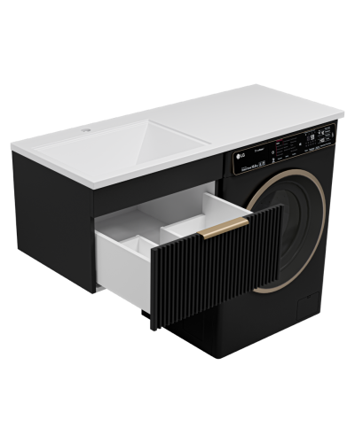 ENFIDA - 60 Тумба подвесная 1 ящ. под стир. машину, черная мат. эмаль (Энфида)