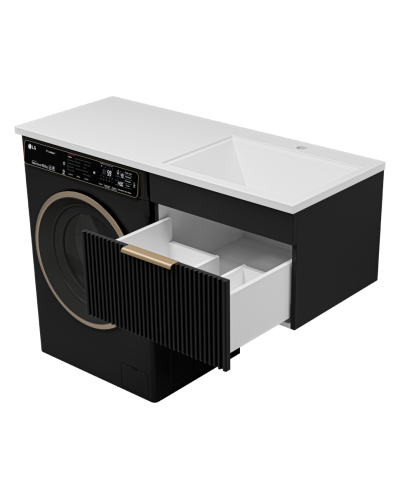 ENFIDA - 60 Тумба подвесная 1 ящ. под стир. машину, черная мат. эмаль (Энфида)