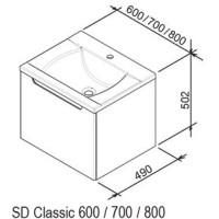 Тумба 80 см береза/белый Ravak SD Classic 800 R X000000306