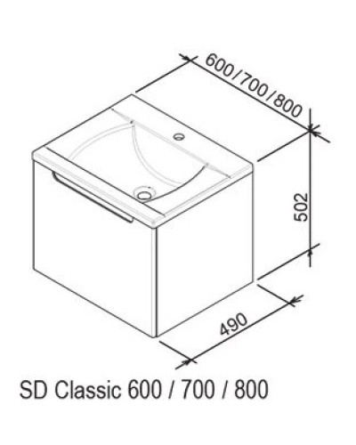 Тумба 80 см береза/белый Ravak SD Classic 800 L X000000305