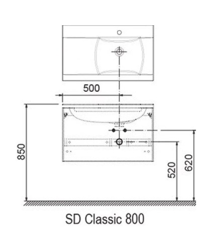 Тумба 80 см береза/белый Ravak SD Classic 800 L X000000305