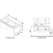 Тумба 130 см белый глянец Ravak SD Classic 1300 X000000422