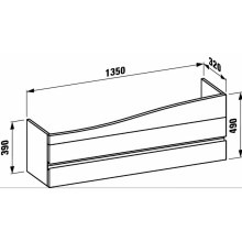 Тумба орех 135 см 2 ящика Laufen Alessi One 4.2436.0.097.630.1