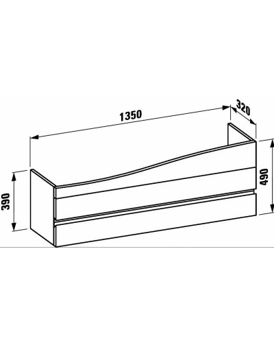 Тумба орех 135 см 2 ящика Laufen Alessi One 4.2436.0.097.630.1