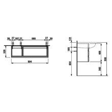 Тумба орех 99,4 см 2 ящика Laufen Alessi One 4.2452.0.097.630.1