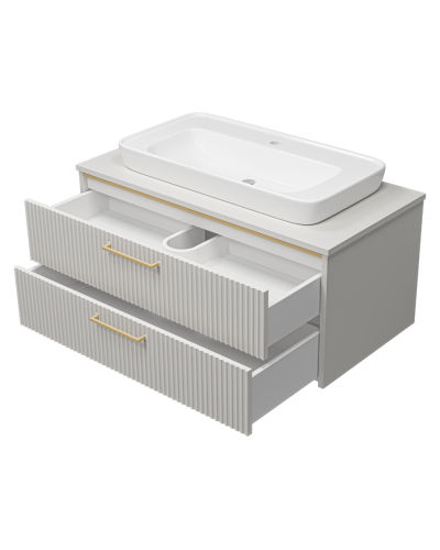 ELCHE -100 Тумба подвесная с 2 ящ. сер.кашемир (эмаль)