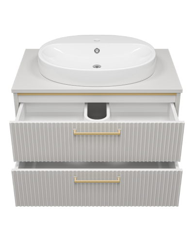 ELCHE - 80 Тумба подвесная с 2 ящ. сер.кашемир (эмаль)