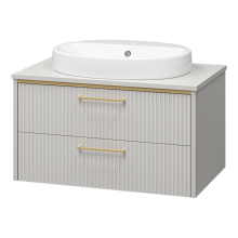 ELCHE - 80 Тумба подвесная с 2 ящ. сер.кашемир (эмаль)