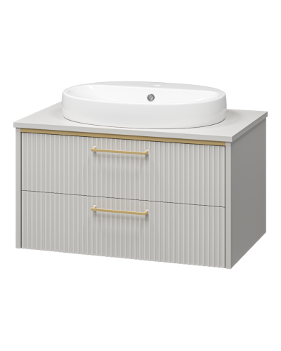 ELCHE - 80 Тумба подвесная с 2 ящ. сер.кашемир (эмаль)