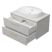 ELCHE - 80 Тумба подвесная с 2 ящ. сер.кашемир (эмаль)