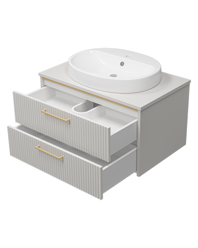 ELCHE - 80 Тумба подвесная с 2 ящ. сер.кашемир (эмаль)