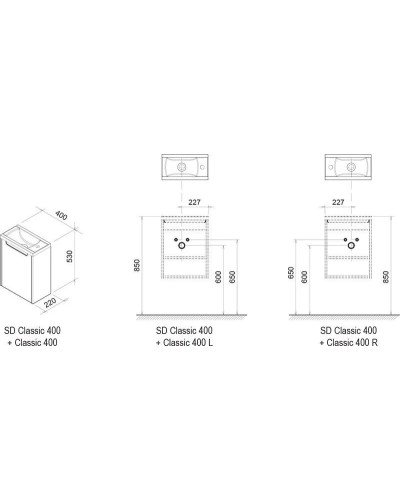 Тумба 40 см белый глянец Ravak SD Classic 400 X000000416