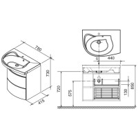 Тумба 78 см береза/белый Ravak SDU Rosa Comfort R X000000163