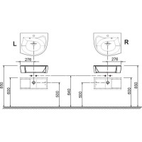 Тумба 56 см береза/белый Ravak SDU Rosa L X000000238