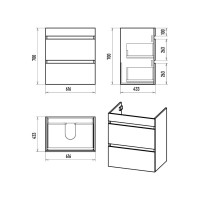 Мира - 65 Тумба напольная с 2 ящ.эмаль