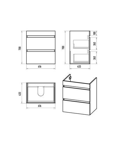 Мира - 65 Тумба напольная с 2 ящ.эмаль