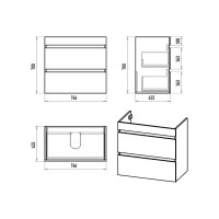 Мира - 80 Тумба напольная с 2 ящ.эмаль