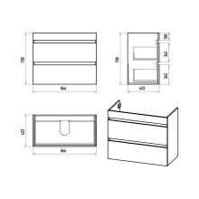 Мира - 90 Тумба напольная с 2 ящ.эмаль