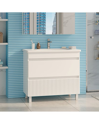 Мира - 90 Тумба напольная с 2 ящ.эмаль