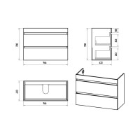 Мира -100 Тумба напольная с 2 ящ.эмаль