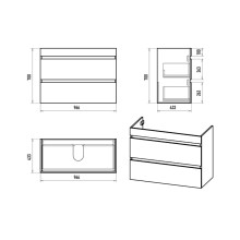 Мира -100 Тумба напольная с 2 ящ.эмаль