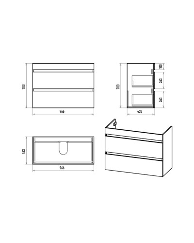 Мира -100 Тумба напольная с 2 ящ.эмаль