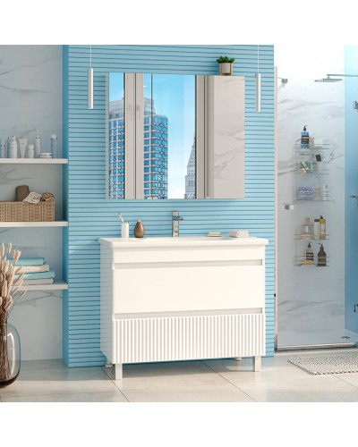 Мира -100 Тумба напольная с 2 ящ.эмаль