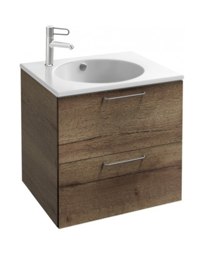 Тумба под раковину Jacob Delafon Odeon Rive Gauche 60 EB2520-R5-E52 подвесная Дуб Табак ручки Хром