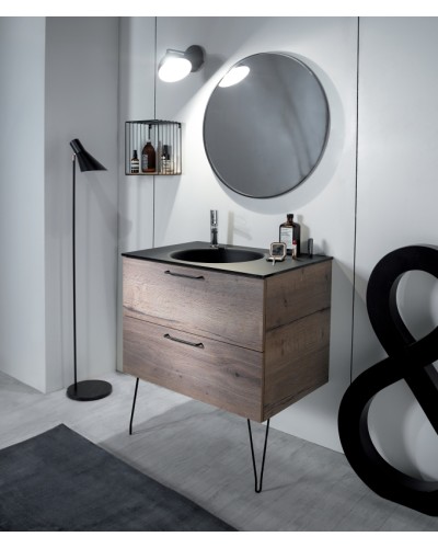 Тумба под раковину Jacob Delafon Odeon Rive Gauche 60 EB2520-R5-E52 подвесная Дуб Табак ручки Хром