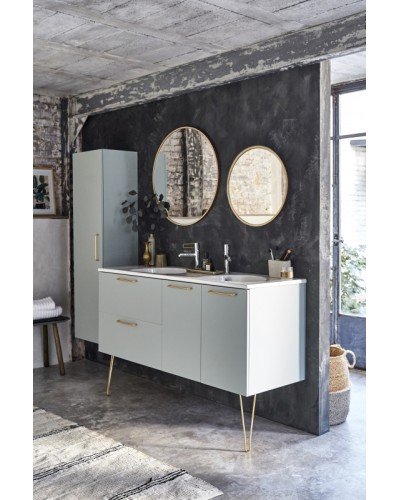 Тумба под раковину Jacob Delafon Odeon Rive Gauche 60 EB2520-R9-E52 подвесная Дуб Табак ручки Черные