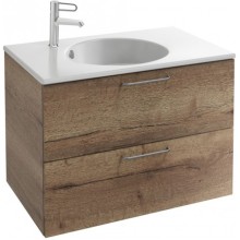 Тумба под раковину Jacob Delafon Odeon Rive Gauche 80 EB2522-R5-E52 подвесная Дуб Табак ручки Хром