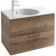 Тумба под раковину Jacob Delafon Odeon Rive Gauche 80 EB2522-R9-E52 подвесная Дуб Табак ручки Черные