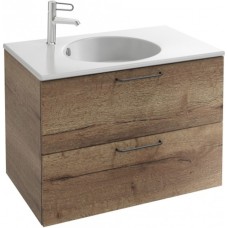 Тумба под раковину Jacob Delafon Odeon Rive Gauche 80 EB2522-R9-E52 подвесная Дуб Табак ручки Черные