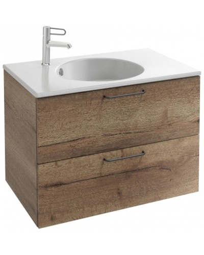 Тумба под раковину Jacob Delafon Odeon Rive Gauche 80 EB2522-R9-E52 подвесная Дуб Табак ручки Черные