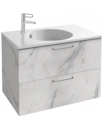 Тумба под раковину Jacob Delafon Odeon Rive Gauche 80 EB2522-R5-NR4 подвесная Белый мрамор ручки Хром