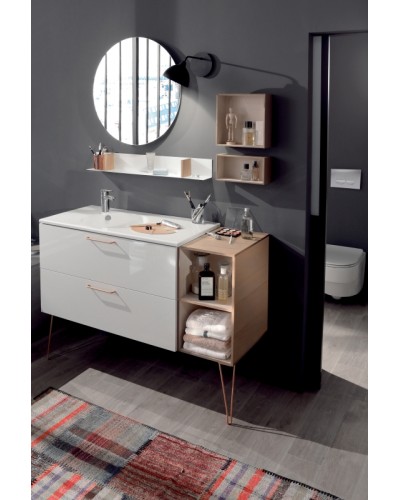 Тумба под раковину Jacob Delafon Odeon Rive Gauche 100 EB2524-R5-N18 подвесная Белая ручки Хром